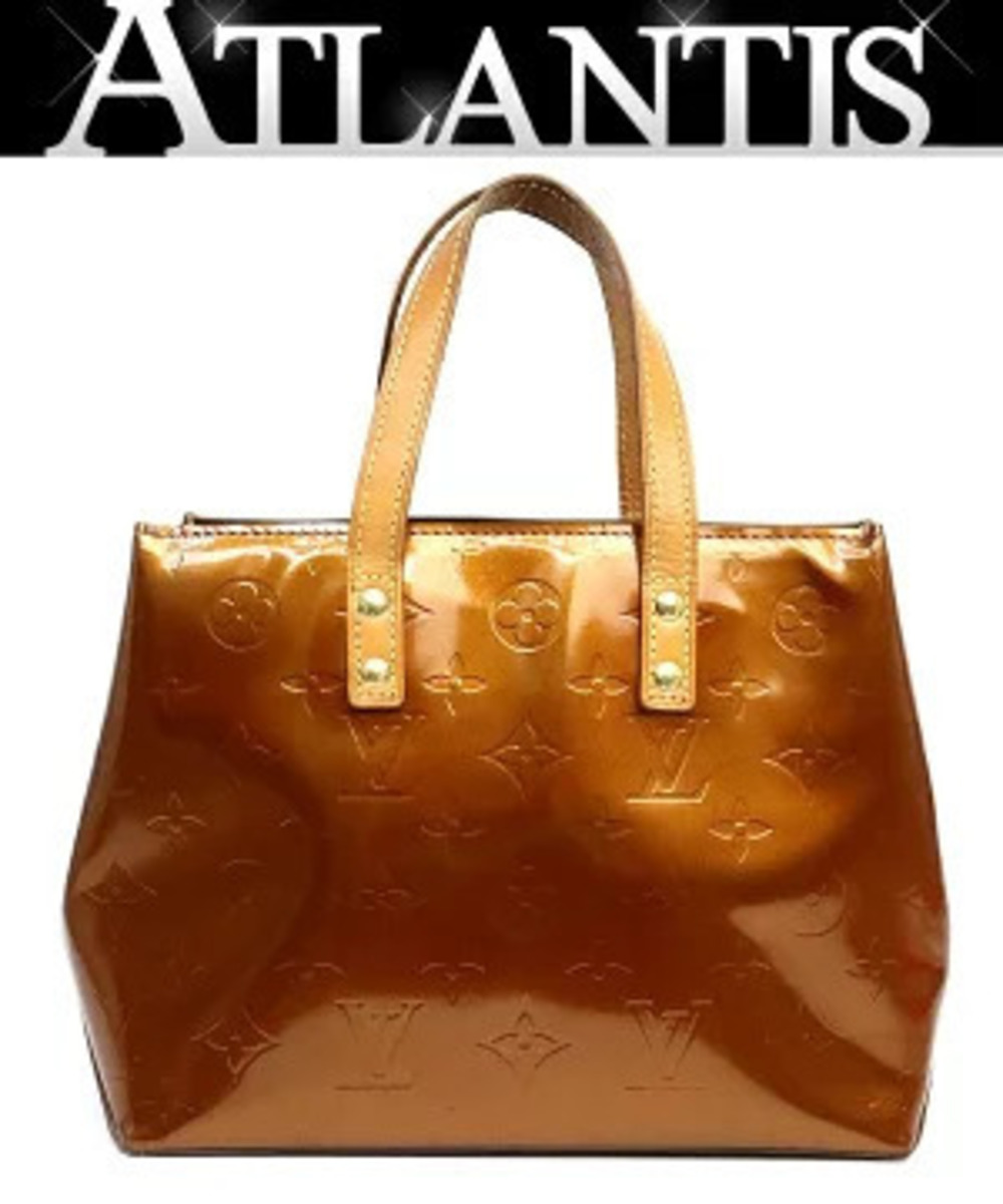 Louis Vuitton Lead Tote Bag Handbag Vernis Bronze Brown